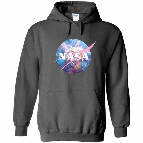 NASA Pastel Nebula Logo Hoodie Sweatshirt Space Shuttle UFO Mars Astronaut Retro