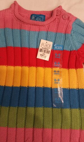 The Children Place baby Girls Rainbow Nit Sweater Sweater Size 6-9 Months 