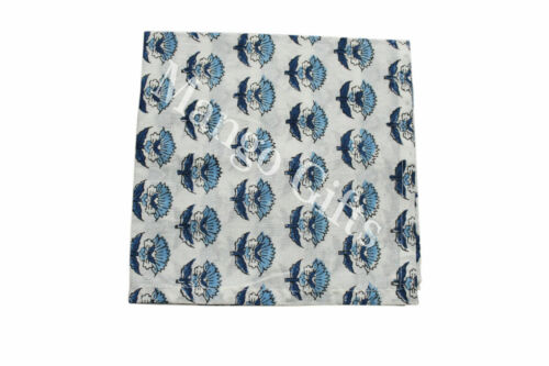 Floral Indian Hand Block Print 100/%Cotton Voile Fabric Napkins Set 24 Pc Assort