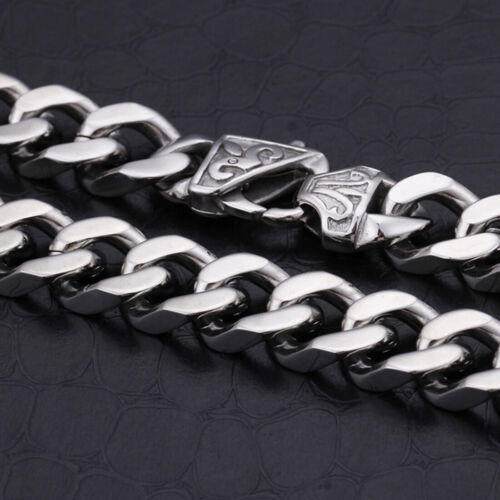 13//15MM Men/'s Silver Gold Stainless Steel Cuban Curb Chain Necklace Or Bracelet