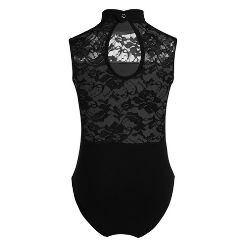 Girl Ballet Dance Leotard Gymnastic Lace Dancewear Costume Cutout Back Bodysuit