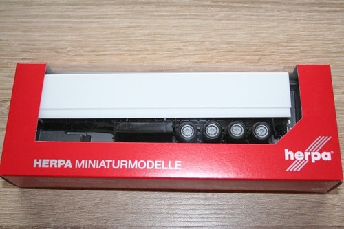 Herpa 075992-002 Neu Unbedruckt 1//87 Pritschenauflieger Mit Plane Weiss