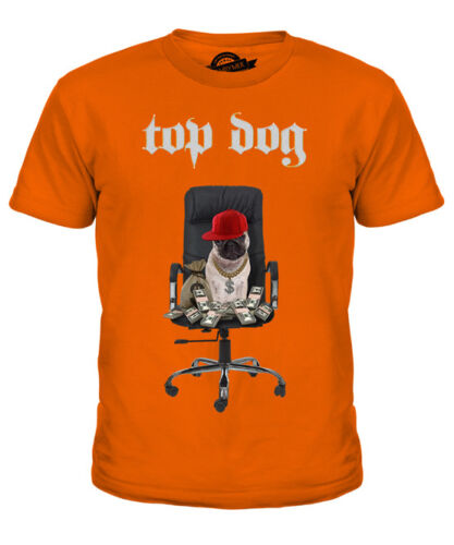 Top Dog Kids Funny T-shirt imprimé Carlin Chien avec des dollars argent Carlins Vie Cadeau 