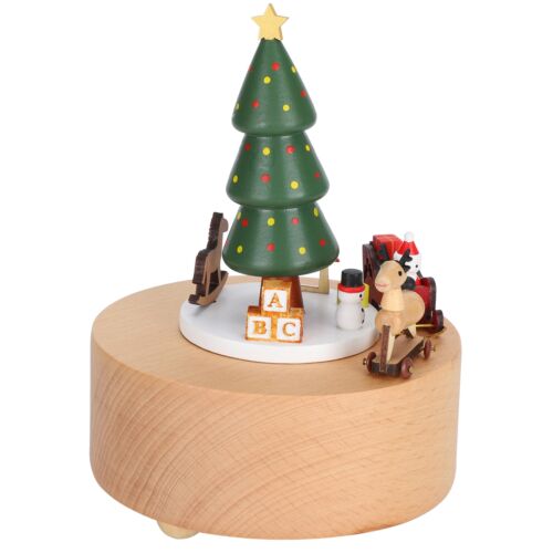 Music Box Wooden Clockwork Christmas Decoration Ornaments Crafts Gifts Unique