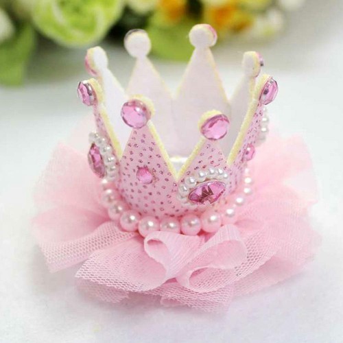 Elegant Hair Accessories Girls Crystal Rhinestone Crown Pearl Baby Hair Clip
