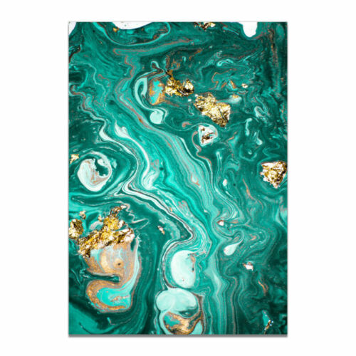 Abstract Marble Green Gold Modern Canvas Wall Art Print Living Room Prints 