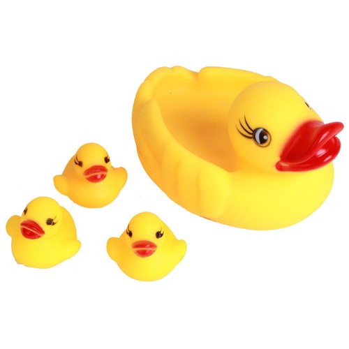 4pcs Baby Bathing Floating Rubber Squeaky Ducks Play Water Bathing Pool Tub Toys