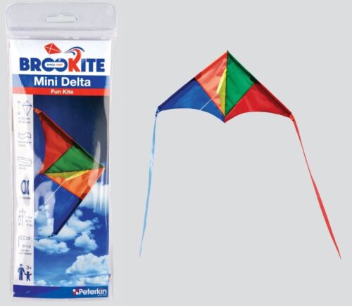 Brookite Mini Delta Single Line Kite Easy To Fly Assorted Quick Assembly