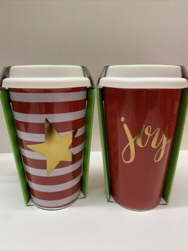 New Walgreens Ceramic Coffee Tumblers Holiday Set 