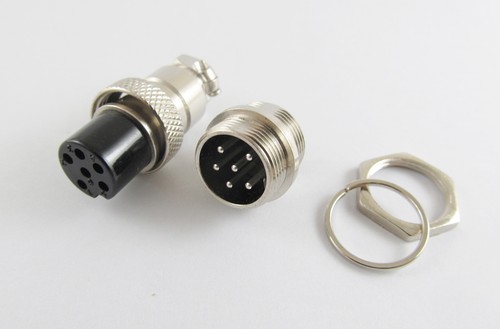 1pcs XLR 6 Pins 16mm Audio Cable Connector Chassis Mount 6 Pin Plug Adapter