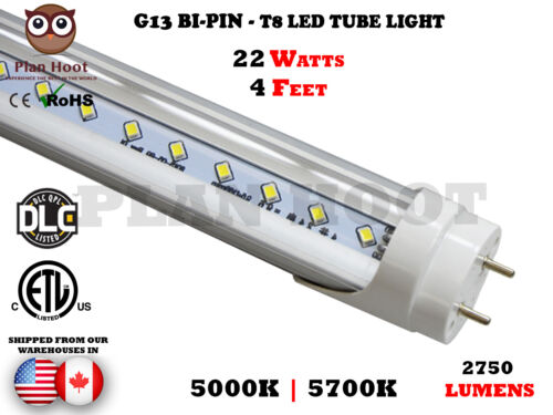 T8 G13 4 FEET 22W CLEAR LENS LED REPLACEMENT TUBE LIGHT ETL DLC 5000K 5700K 
