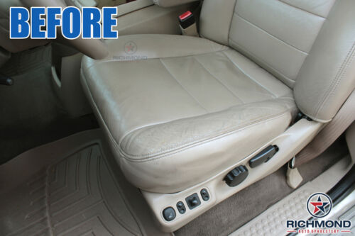 2005 Ford Excursion Limited Driver Side Bottom LEATHER Seat Cover Tan