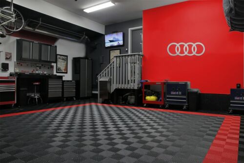 Audi 4 Rings Logo Garage Sign Brushed Silver