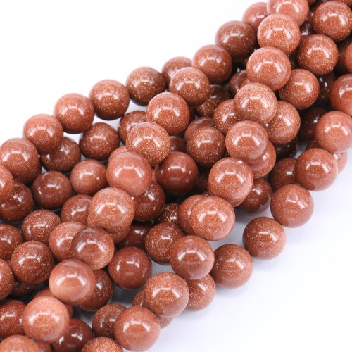 15/" Natural Golden Sand Gemstone Round Loose Spacer Beads Craft Finding 4-10mm
