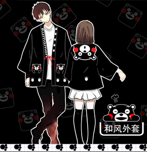 Kumamon Japanese Style Kimono Coat Couples T-shirt Sun protection Jacket