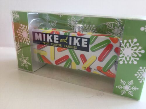 NIB Kurt S Adler Mike & Ike Candy Box Retro Glass Christmas Ornament 