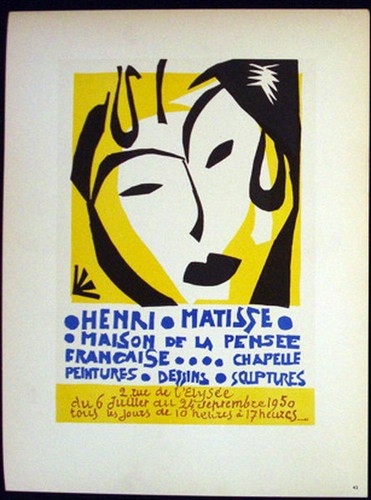 Mourlot 1959 Vintage Lithographs Henri Matisse France #1956 Kunst Im Plakat