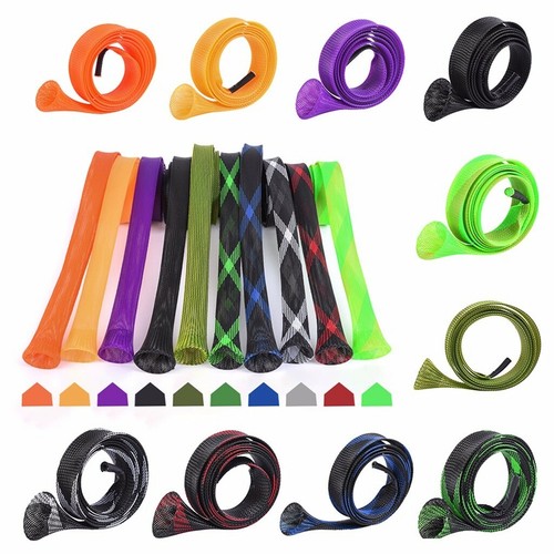 5//10Pcs Rod Sock Fishing Sleeve Covers Braided Mesh Protector Pole Gloves Tools