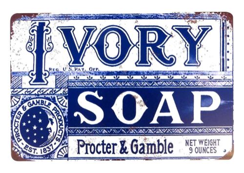 US SELLER garage wall signs Ivory Soap Proter & Gamble tin metal sign 