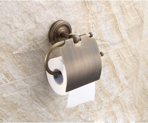 Antique Brass Bathroom Accessories Robe Hook-Paper Holder-Towel Bar Towel Ring S