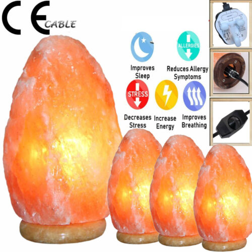 LED Salt Lamp Himalayan Natural Rock Crystal Healing Ionizing Night Light 1-5KG 