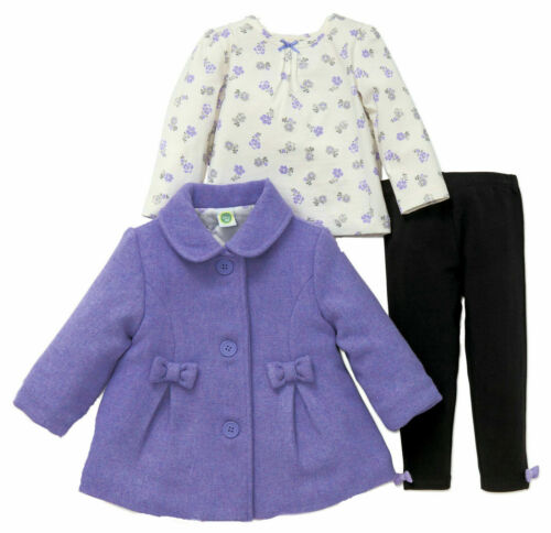 Little Me Lilac Bow Baby Girl Jacket Set with shirt and Leggings 3 Pieces 