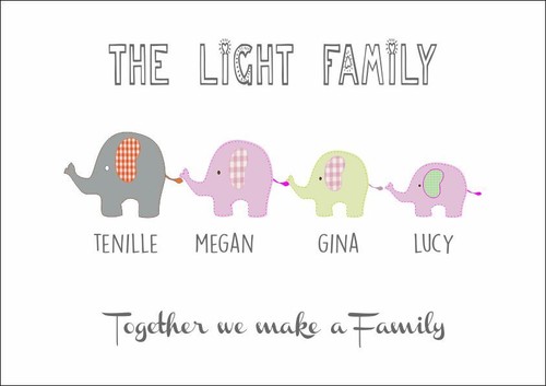Nom de famillePersonnalisé Photoéléphant figuresLivraison gratuite NP189