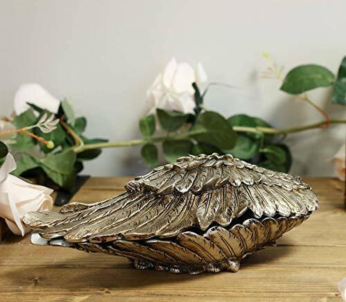 Distressed Silver Angel Wings Jewellery Box Vintage Trinket Unique Home Decor