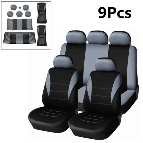Single Mesh+2MM Gray Cotton Single Car Seat Protector Cover Cushion Seat Pad Set