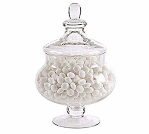 25CM BONBON SWEET JAR GLASS WEDDING PARTY FOOTED TRADITION VINTAGE SQUAT GIFT 