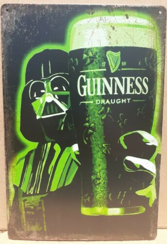 GUINNESS Darth Vader Sign Metal Vintage Style Man Cave Bar Garage Beer New Funny 