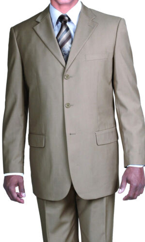 Men/'s Solid Three Button Wool Feel Suit w// Vest 5802V Multicolor Size 38R 56L