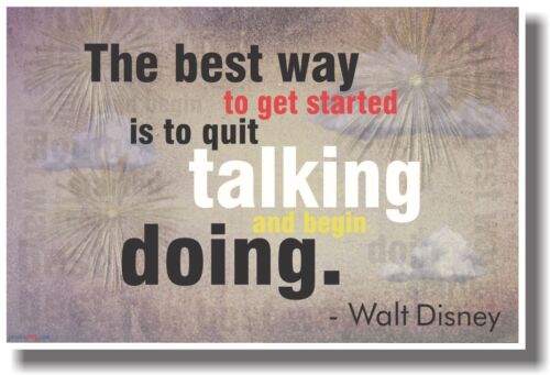 The Best Way To Get Started Walt Disney NEW Classroom Motivational Poster