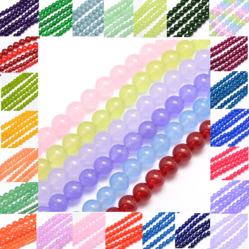 5 Strd Colorful Natural  Malaysia Jade Beads Round  Gemstone Loose Spacer 8mm 