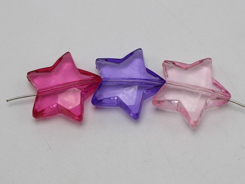 Craft DIY Mixed Colour Transparent Acrylic Charm Beads Various Shape Large Bead