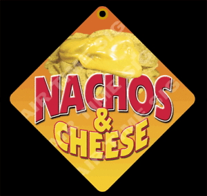 NACHOS Diamond Concession Sign Trailer Restaurant 12/" x 12/" 2 sided