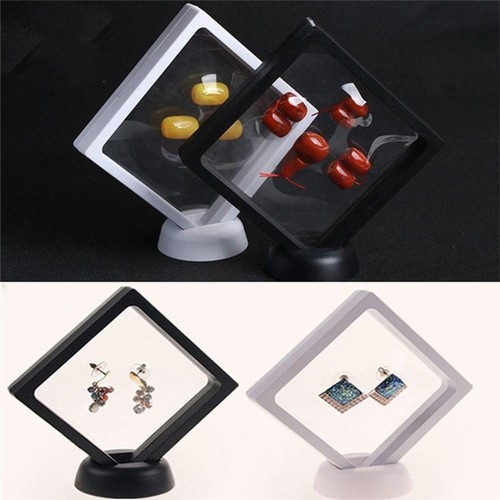 Black White Jewelry Display Show Case Square 3D Albums Floating Frame Holder