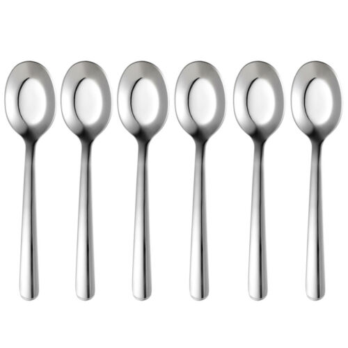 6Pcs/Set Stainless Steel Spoon 6 Inch Dinner Spoon Ramen Rice Spoon Soup Spoon 