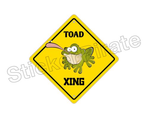 *Aluminum* Toad Crossing Funny Metal Novelty Sign 12"x12" 