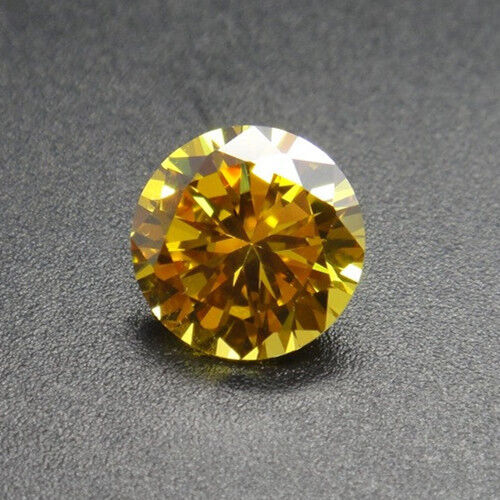 Golden Yellow Sapphire 10mm 6.26Ct Round Faceted Cut Shape AAAAA VVS Loose Gems 