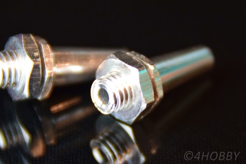 2x Antennensockel RC Antenne Halter Boot Alu Silber 3mm Motorboot Sockel