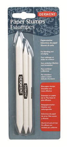 fusain & pastel Derwent papier stump tortillion pack de 3 tailles-mélange crayon 