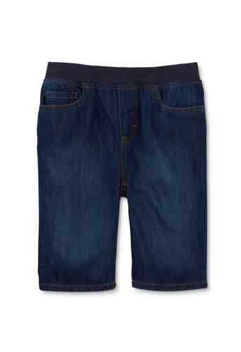 Choose Size Details about  / Boy/'s Basic Editions Jean Shorts Dark Wash Pull On Elastic Waist