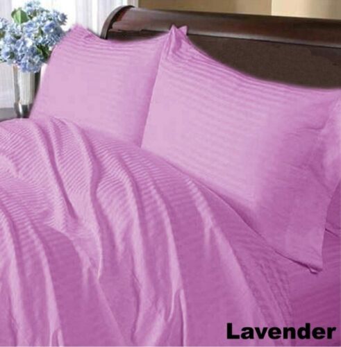Egyptian Cotton 1000tc 4 PCs Sheet Set Extra Deep Pocket Full Size Stripe Colors