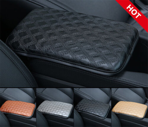 Universal Car Armrests PU Leather Cover Comfortable Center Console Box Pad Black