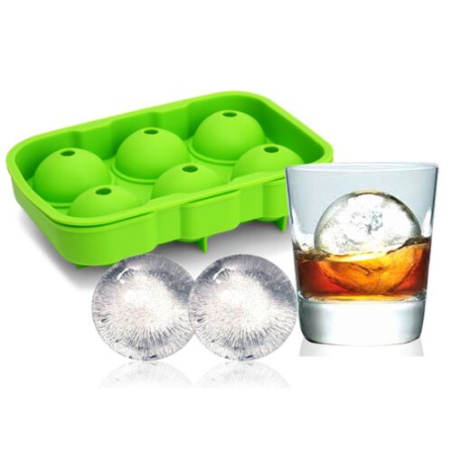 Whiskey Cocktail Big Ice Cube Tray 6 Holes Ice Cube Form  Round Shaped Ice Ball