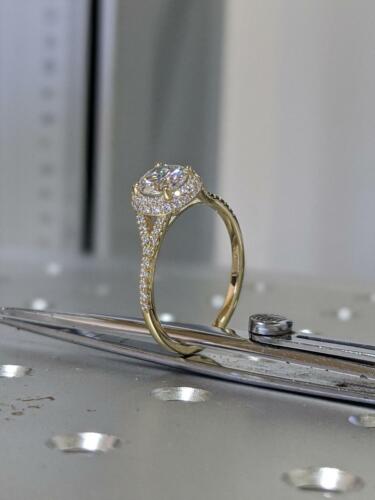 Details about   1.00 Ct Round Cut White Moissanite Vintage Engagement Ring 14K Yellow Gold Over 