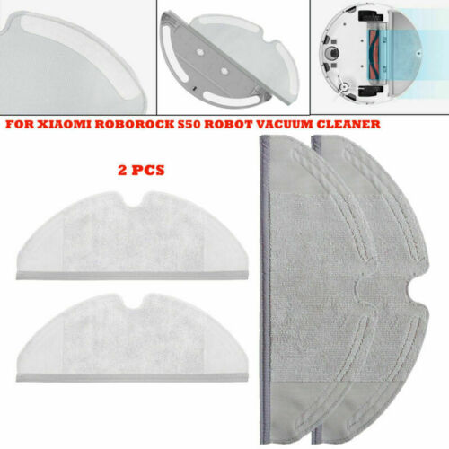 2x Dry+Wet Mopping Cloths Pad Kits For   Roborock S50 Robot Vacuum Cleaner