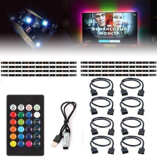 USB RGB 5050 LED Bias Lighting Strip For TV LCD HDTV Monitor Background Light US 