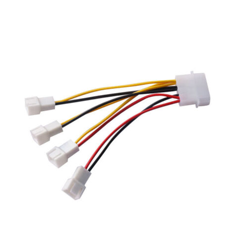 10pcs adjust speed 4x 3Pin Fans to D type 4Pin Molex Power Y-Splitter Cable
